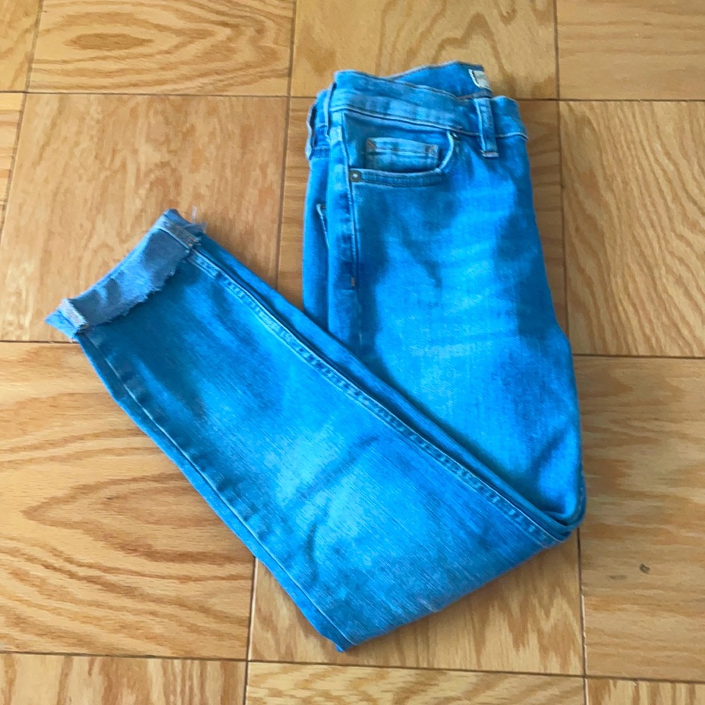 These are blue Ripped jeans